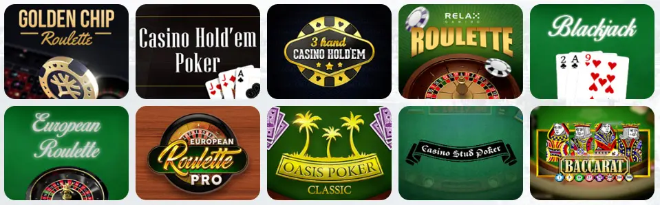 Jeux de table au MOND CASINO