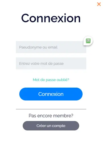 Connexion des membres du MOND CASINO